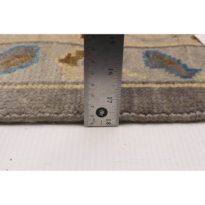 ECARPETGALLERY Hand-knotted Modern Oushak Grey Wool Rug - 8'10 x 11'8