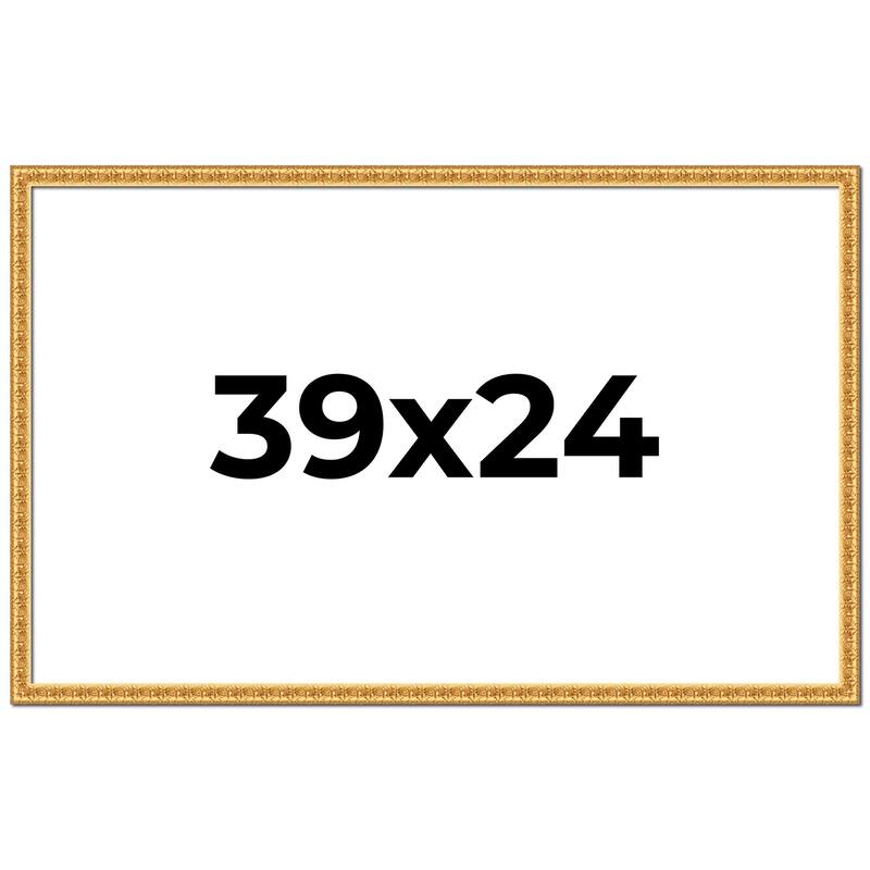 39x24 Frame Gold Real Wood Picture Frame Width 1 inches | Interior