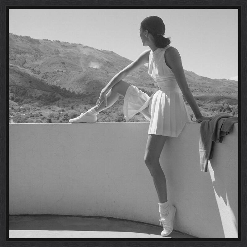 Woman in Tennis Outfit, 1947 by Toni Frissell Framed Canvas Wall Art Print