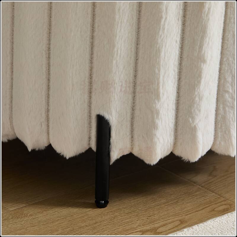 Upholstered Bench with Metal Legs