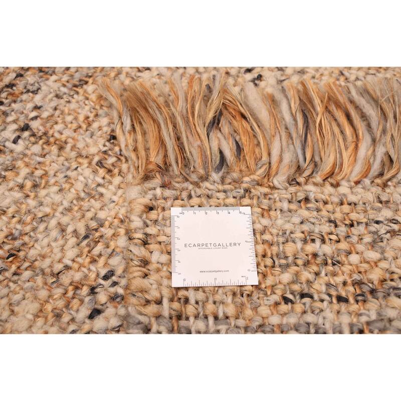 ECARPETGALLERY Flat-Weave Palas Denizli Beige, Tan Wool Rug - 5'7 x 7'7