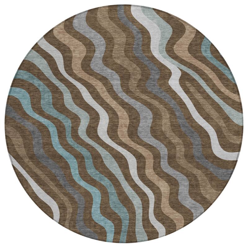 Machine Washable Indoor/ Outdoor Modern Eureka Chantille Rug