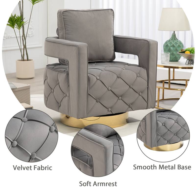 Fabric pull buckle living room rotating leisure chair, reception and negotiation chair