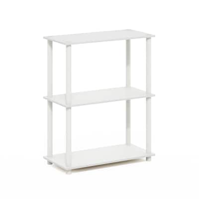 3 Tiers Wood Household Shelving Unit in White (23.6 in. W x 29.5 in. H x 11.6 in. D) - 23.6