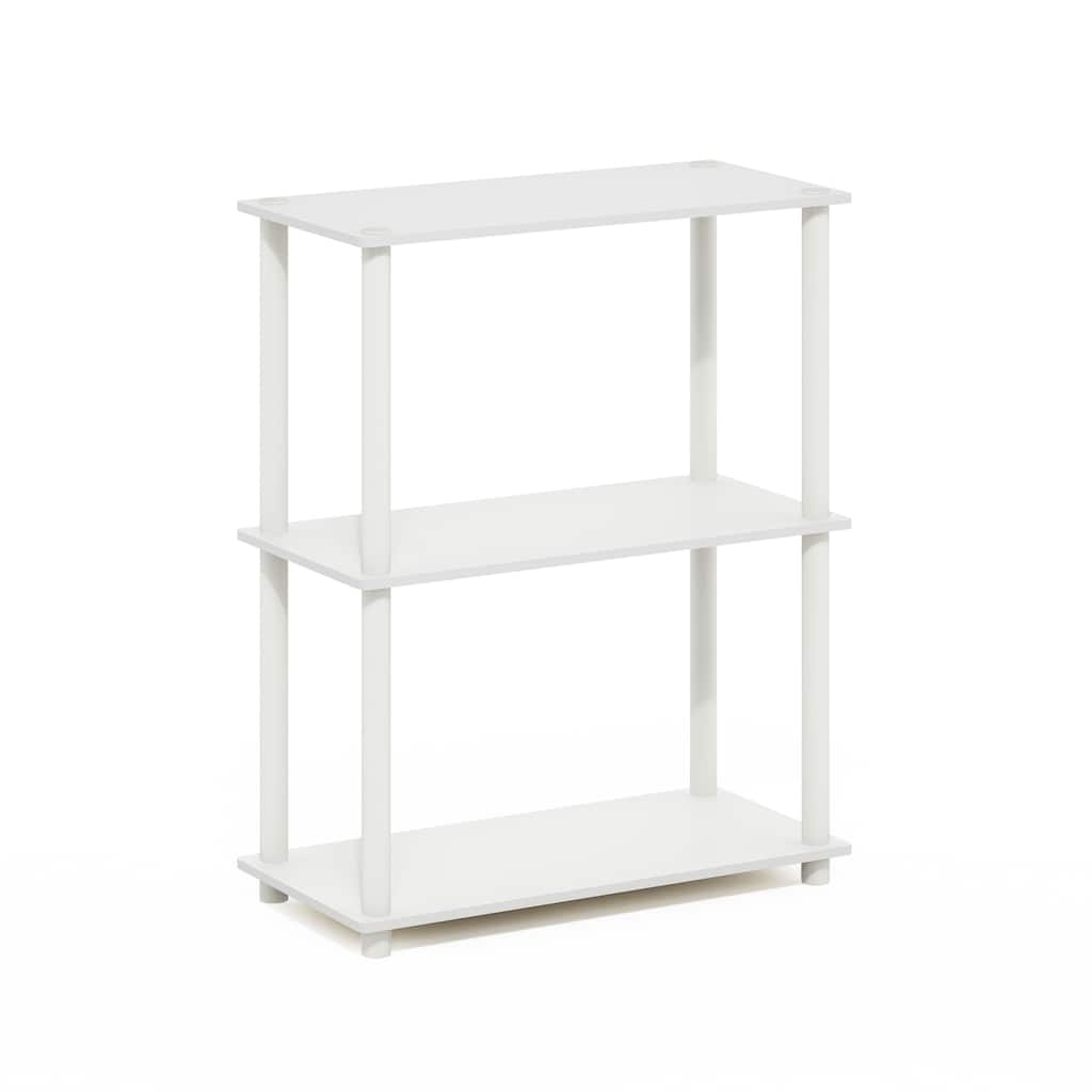 3 Tiers Wood Household Shelving Unit in White (23.6 in. W x 29.5 in. H x 11.6 in. D) - 23.6
