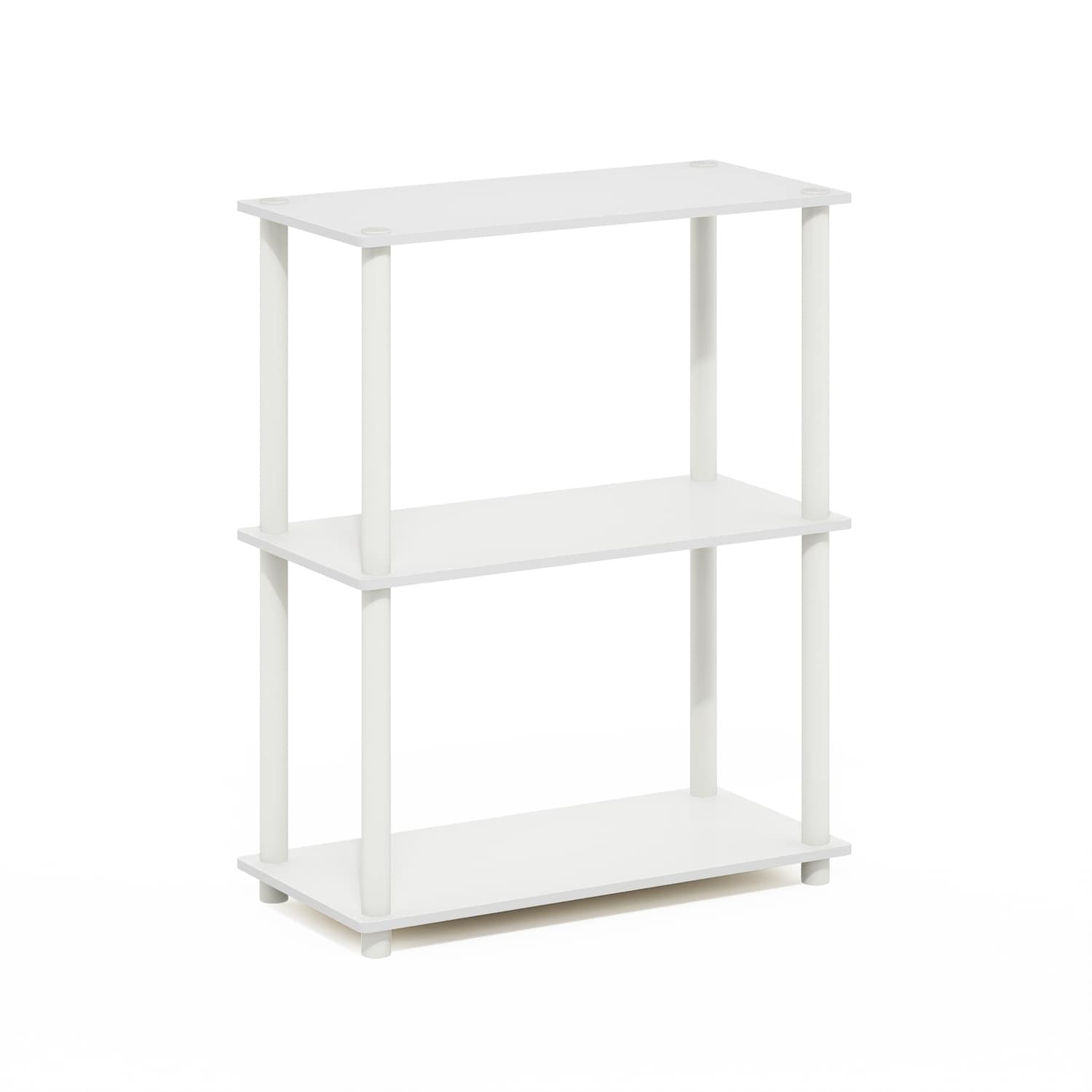 3 Tiers Wood Household Shelving Unit in White (23.6 in. W x 29.5 in. H x 11.6 in. D) - 23.6