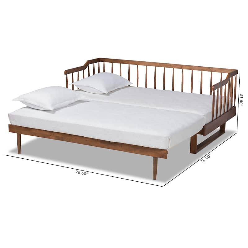Muriel Modern and Transitional Expandable Twin to King Spindle Daybed
