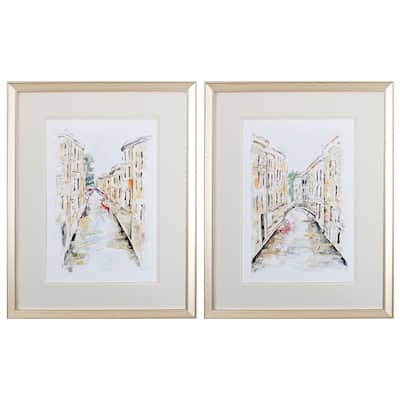 Venice Memories S/2 Framed Art Under glass