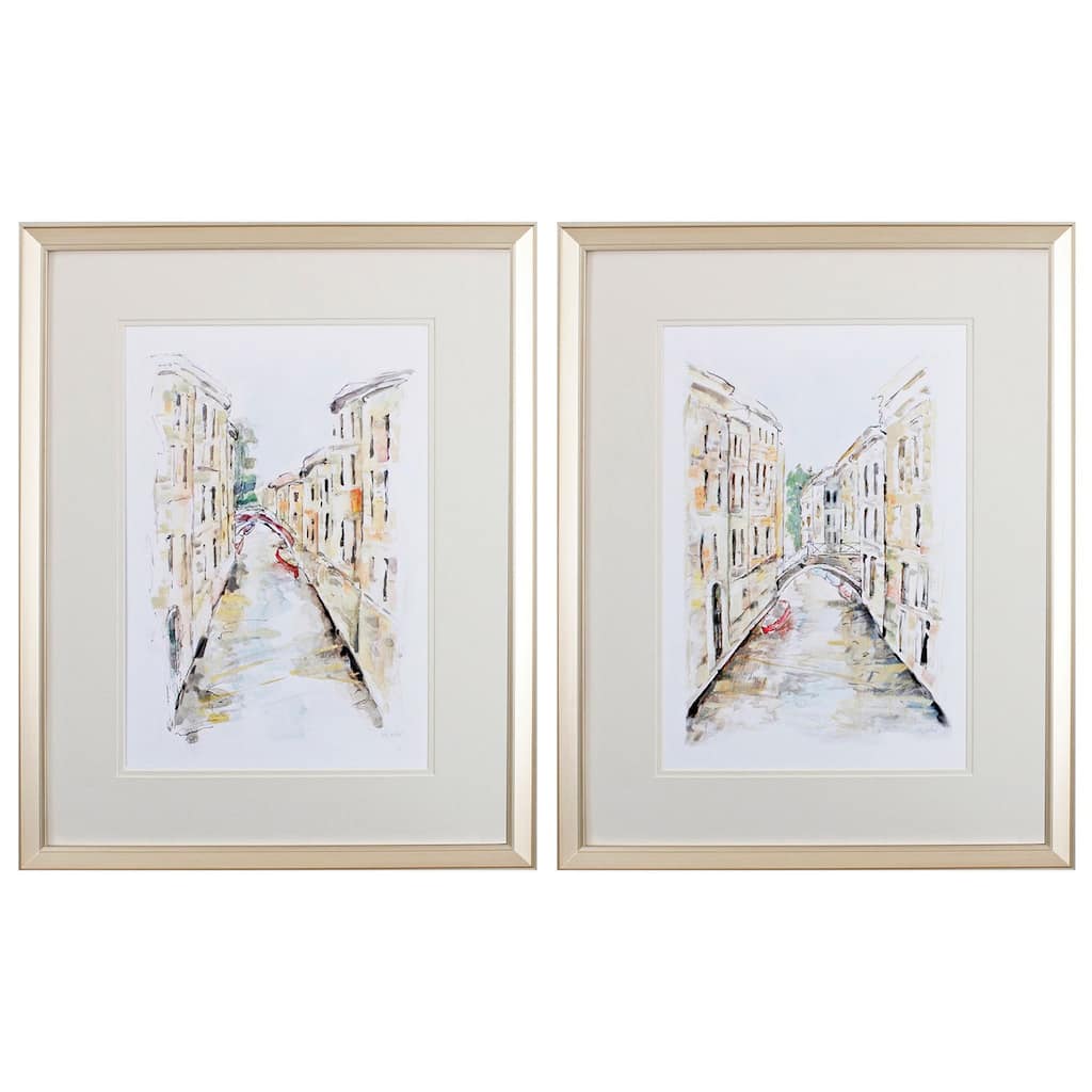 Venice Memories S/2 Framed Art Under glass