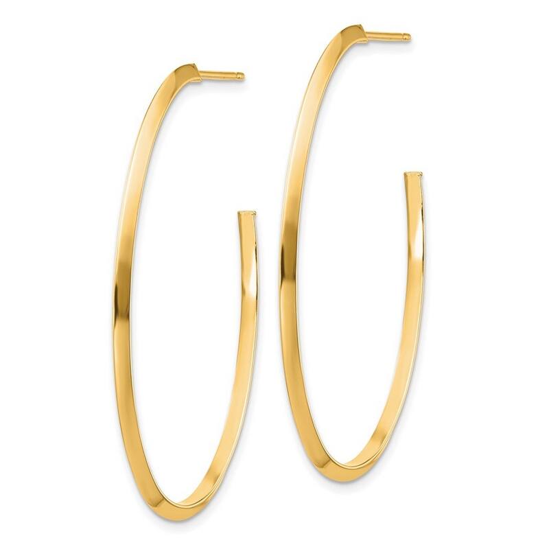 Curata 14k Yellow Gold Polished 43.9x27.52mm Post Long Drop Dangle Earrings