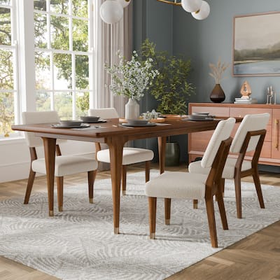 Furniture of America Forma Mid-Century Modern 5-Piece Walnut Solid Wood Dining Set