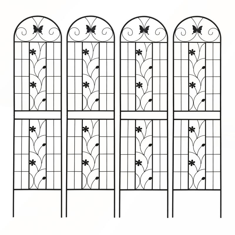 2 Pack Metal Garden Trellis 86.7in x 19.7in Rustproof Trellis