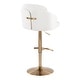 preview thumbnail 19 of 53, Porch & Den Dahlia Adjustable Bar Stool with Rounded T Footrest (Set of 2) White Velvet/Gold
