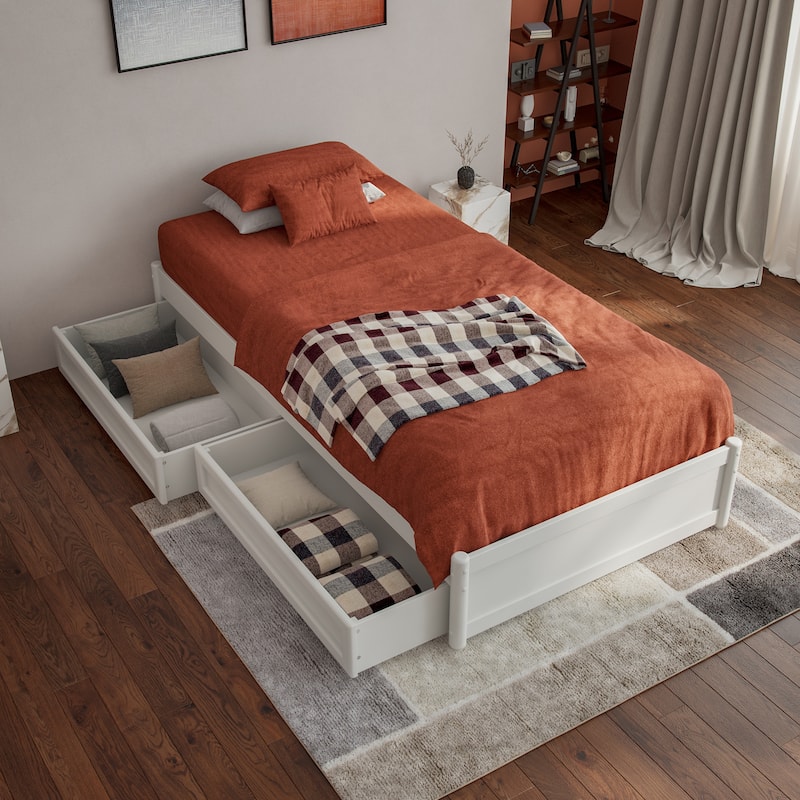 Barcelona Panel Platform Bed with Storage Drawers