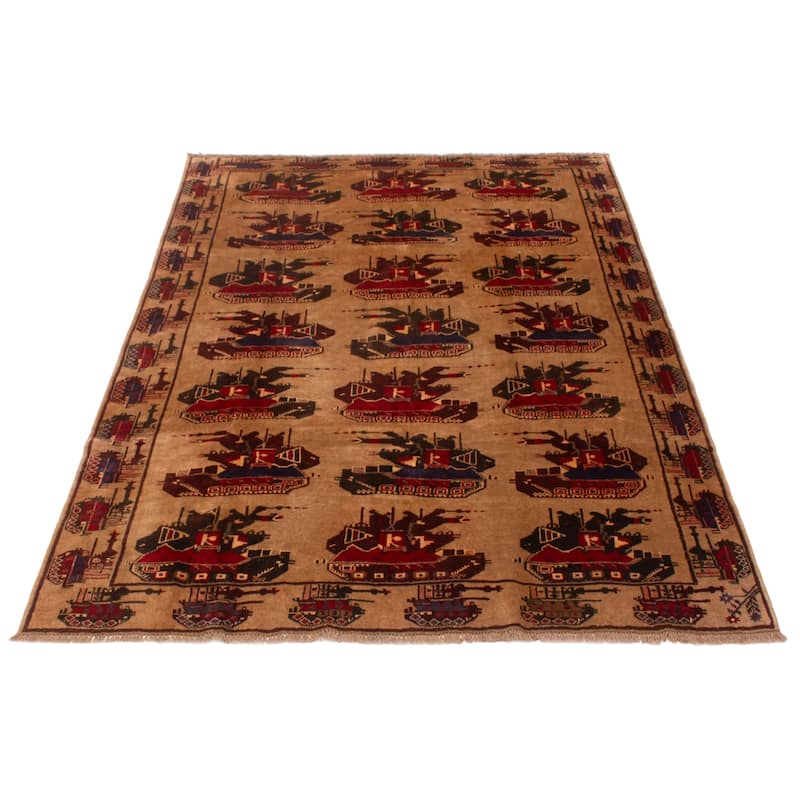 ECARPETGALLERY Hand-knotted Teimani Brown Wool Rug - 6'3 x 8'10