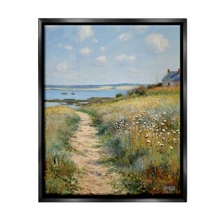 Stupell Coastal Meadow Path Framed Floater Canvas Wall Art Design By RB ...