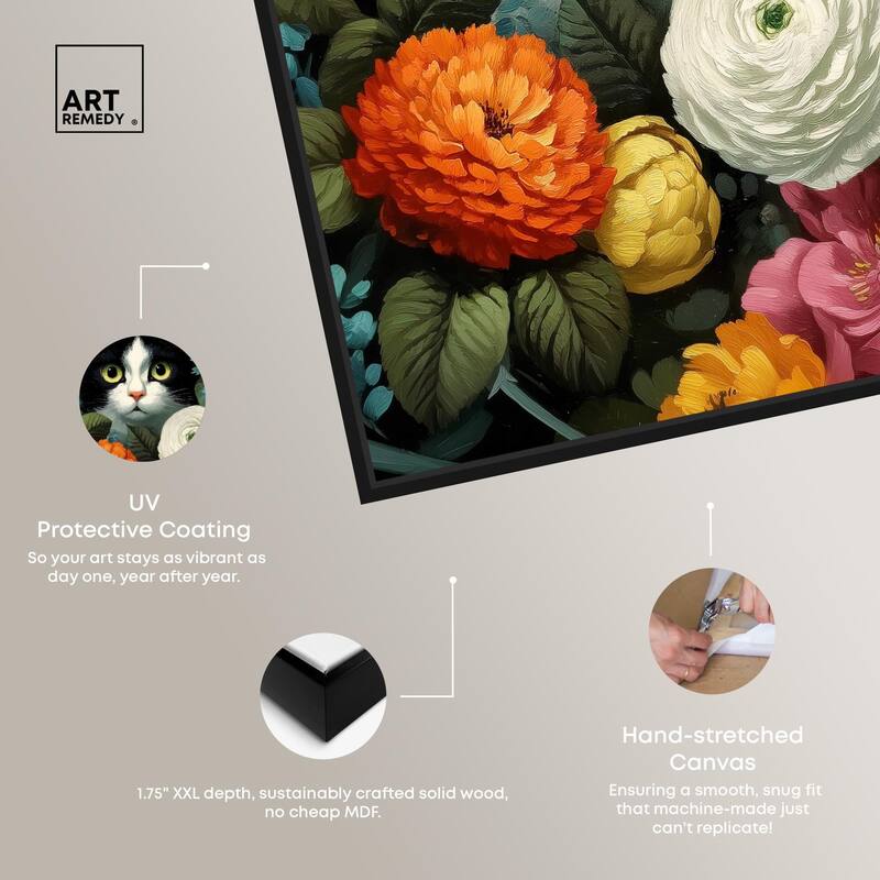 Secret Garden Cat Canvas by Art Remedy