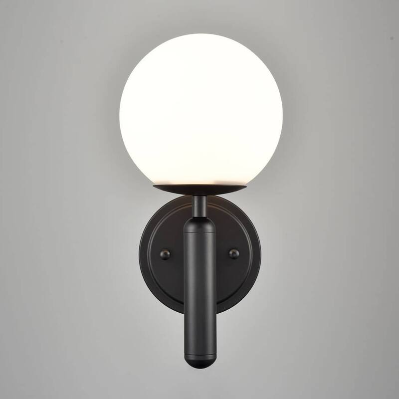 Sora Mid-Century Modern Wall Sconces With Opal Globe Shade Set of 2