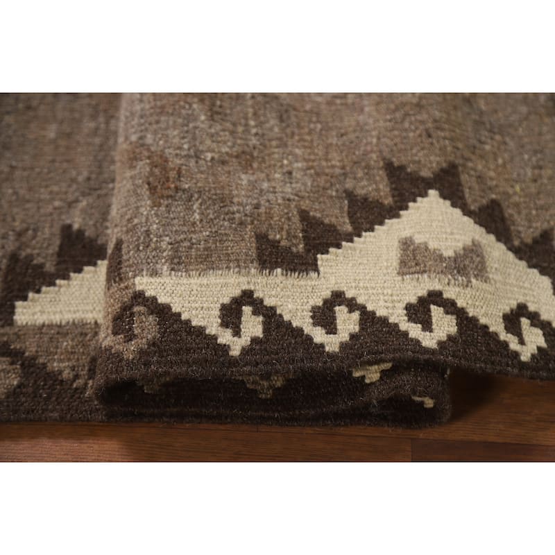 Geometric Kilim Area Rug Flatweave Wool Accent Carpet - 3'6"x 5'0"