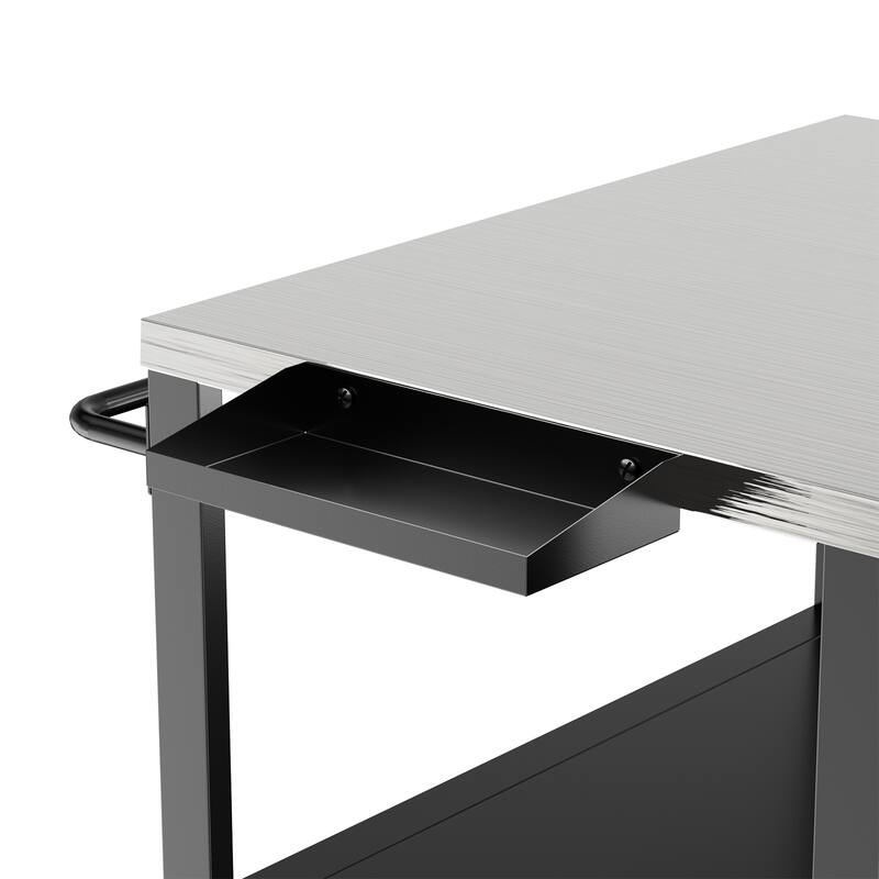 Outdoor BBQ Grill Cart with Storage Box for Kamado Style Grills - 67.1” x 27.7” x 30.5”