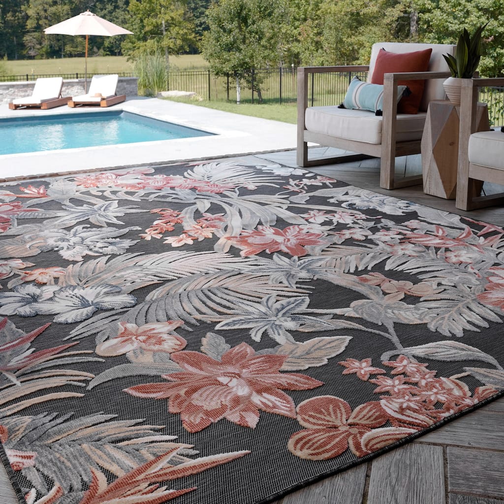Tropicana Tropical Floral Indoor/Outdoor Area Rug