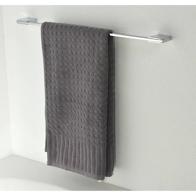 Modern Wall-Mounted 24-Inch Stainless Steel Towel Bar - 24" L x 2" D x 0.8" H