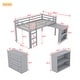 preview thumbnail 6 of 19, Rubber Wood Twin Loft Bed with Safety Guardrail and Pulling-Out Desk