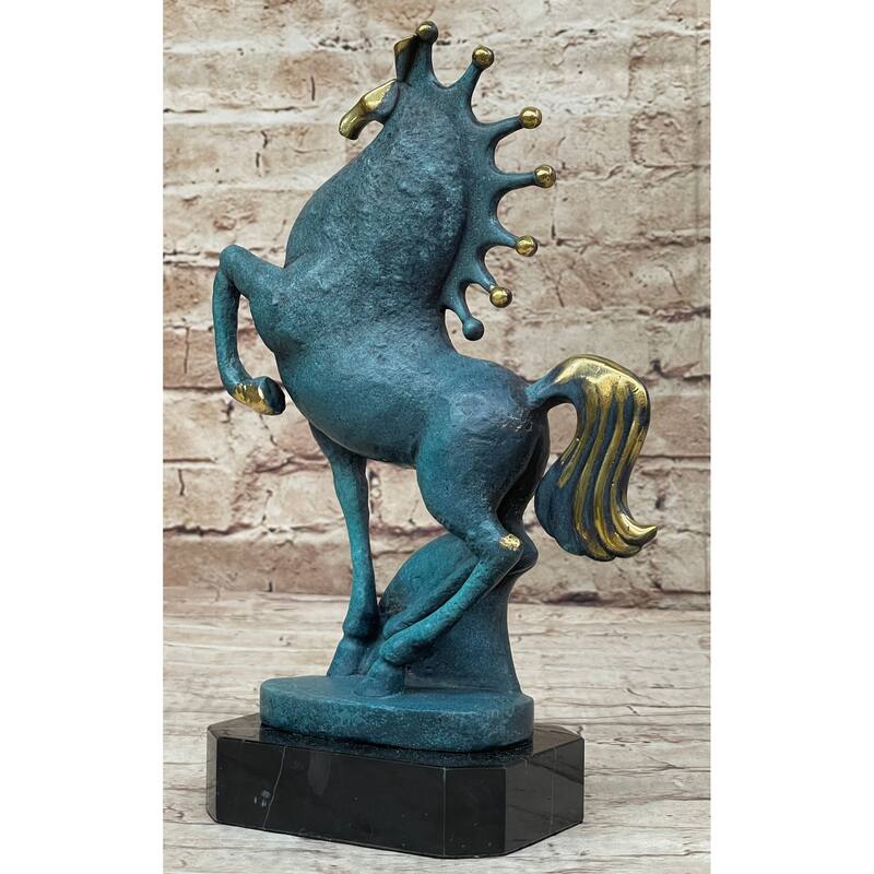 Signed Original Miguel Lopez Tang Horse Abstract Modern Bronze Sculpture Statue
