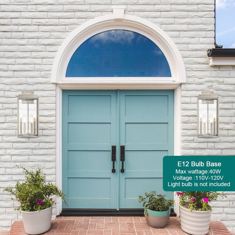 Outdoor Light Fixutre Farmhouse Wall Lantern Sconce with Clear Glass