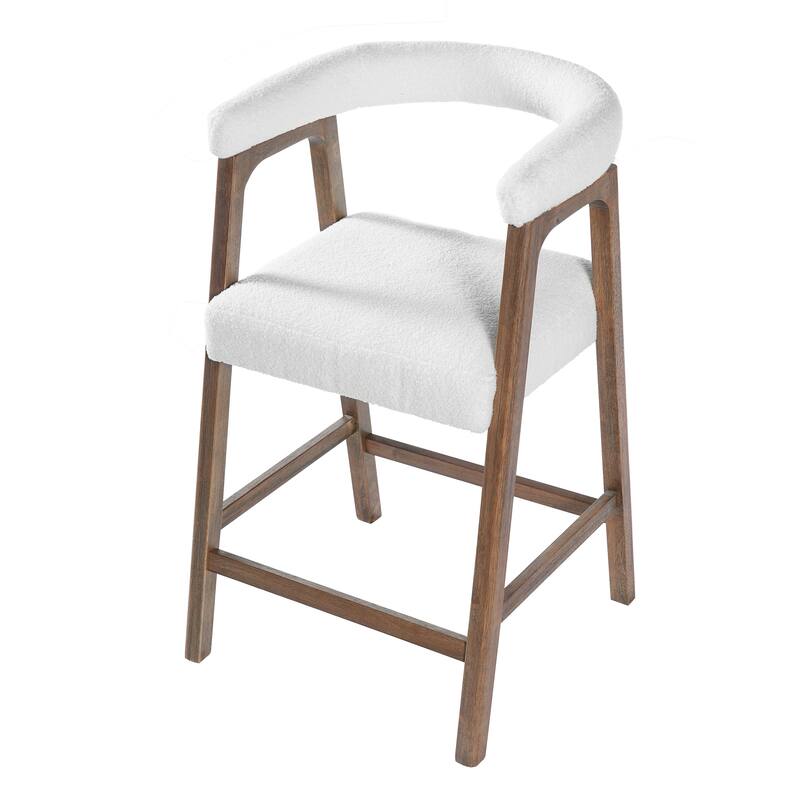 Christopher Knight Home - Modern Upholstered Wooden Counter Stools - 26" Seat Height Bar Stools with Back, Set of 2