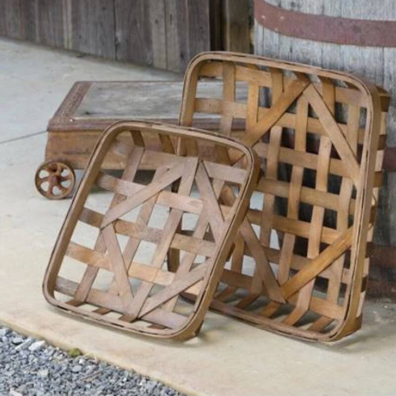 Elements Set of 2 Woven Wood Wall Baskets, 16 Inch, 20 Inch