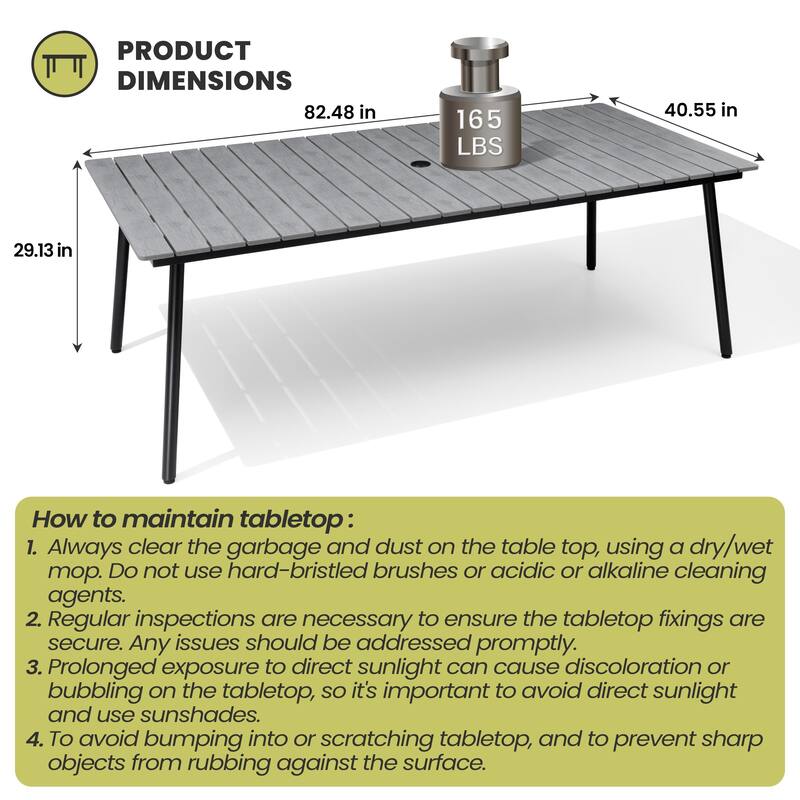 7/9-Piece Outdoor Patio Dining Set Adjustable Folding Chairs and Aluminum Dining Table