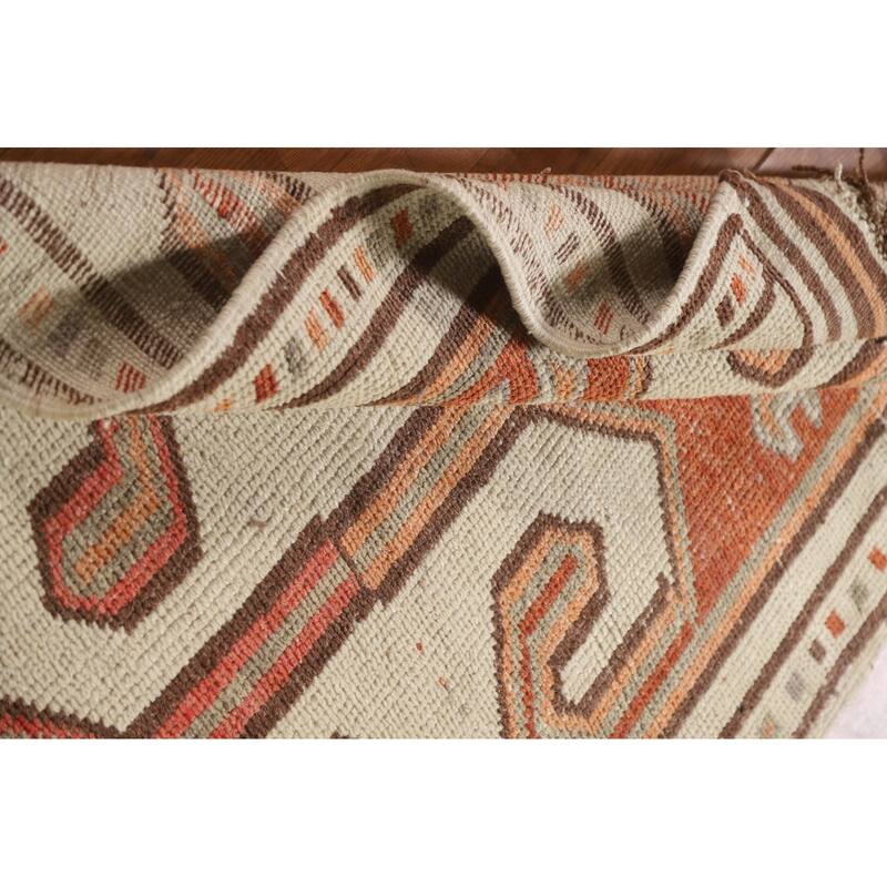 Turkish Anatolian Natural Dye Runner Rug Handmade Wool Carpet - 3'5"x 13'5"