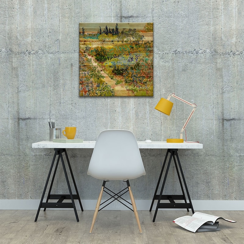 The Garden at Arles Print On Wood by Vincent van Gogh - Multi-Color