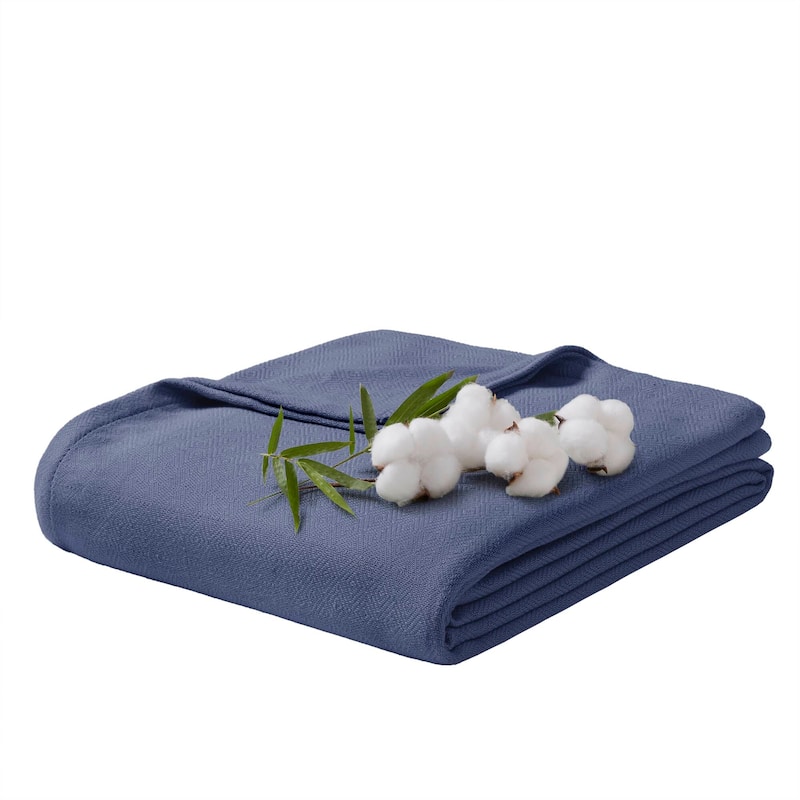 Chelsea Square Rayon from Bamboo Cooling Cotton Lightweight Blanket for Summer Spring