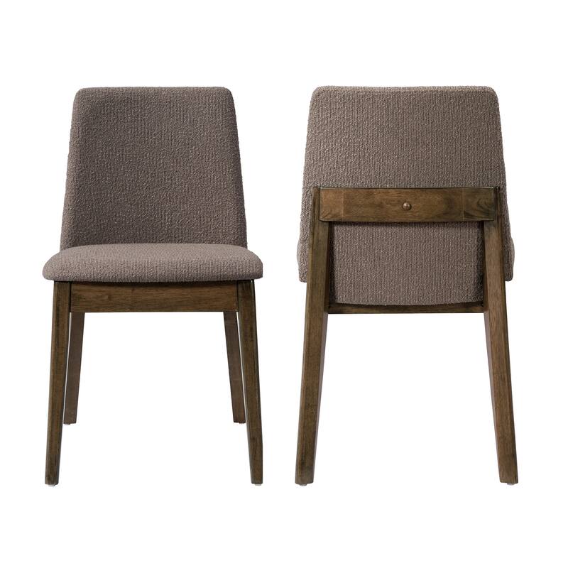 Christopher Knight Home - Arlo Modern Upholstered Solid Wood Armless Dining Chair (Set of 2) - Brown+Walnut