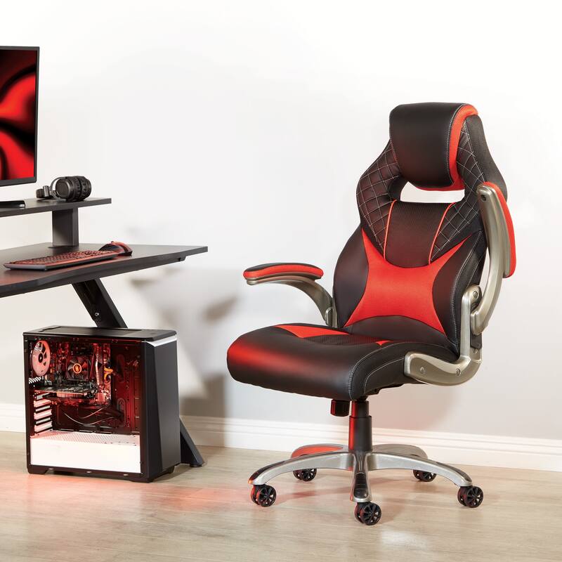 Oversite Gaming Chair in Faux Leather with Color Accents