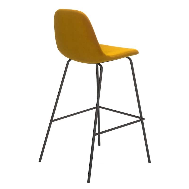 Maxine Velvet Counter Height Stools Black Legs (Set of 2)