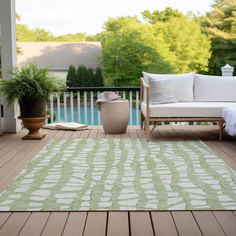 Machine Washable Indoor/ Outdoor Chantille Modern Abstract Rug