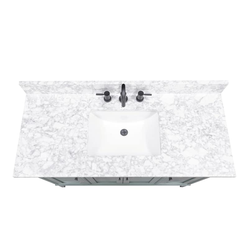 Madison 48 in. Single Sink Bathroom Vanity with Carrara Marble Top - 49"W x 22"D