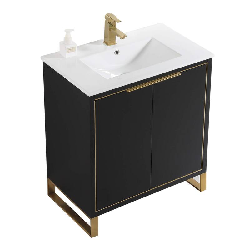 Fine Fixtures Opulence Collection Bathroom Vanity with White Ceramic Sink