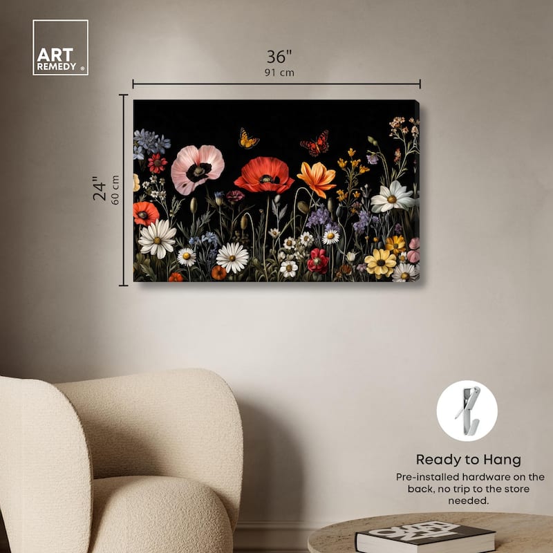 Wildflower Panorama Canvas by Art Remedy, Gallery Wrapped