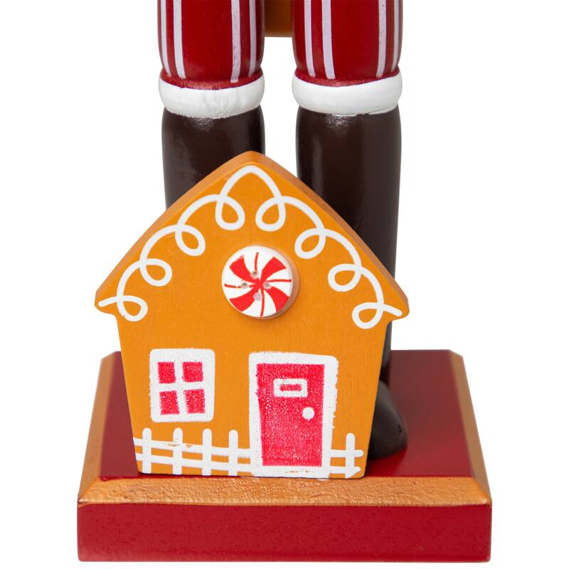 Peppermint Gingerbread Wooden Christmas Nutcracker - 14"