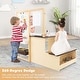 preview thumbnail 9 of 21, Costway Kids Art Center Wooden Table Bench Set Adjustable Double-Sided - See Details