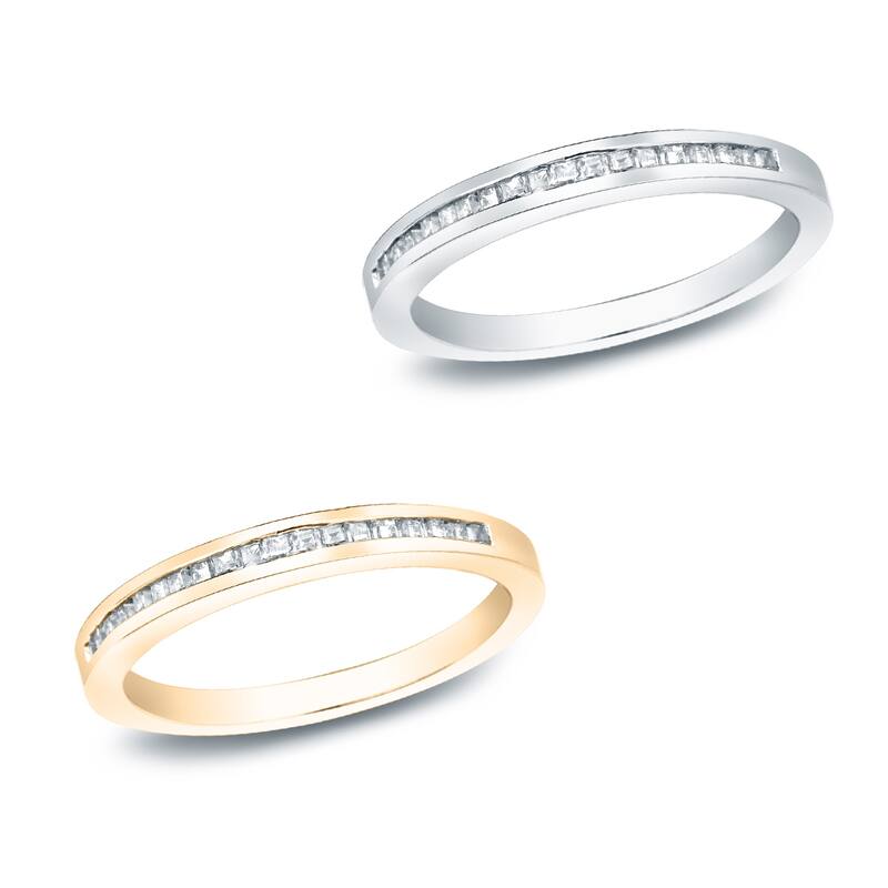 Auriya 1/3ctw Princess-cut Diamond Wedding Band 14k Gold