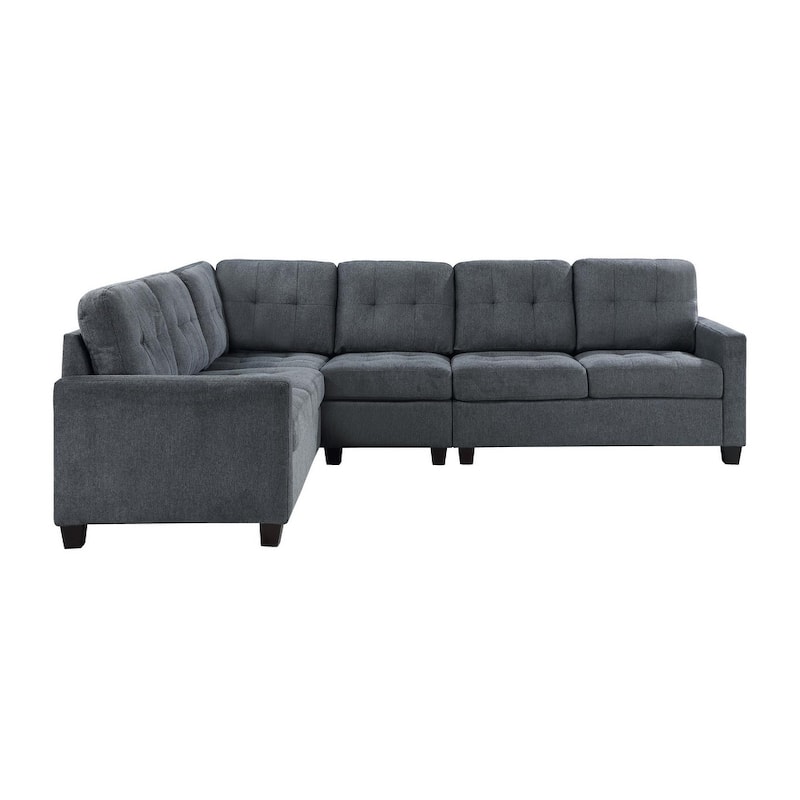 Ashland 4-piece Steel Grey Upholstered Modular Sectional Sofa