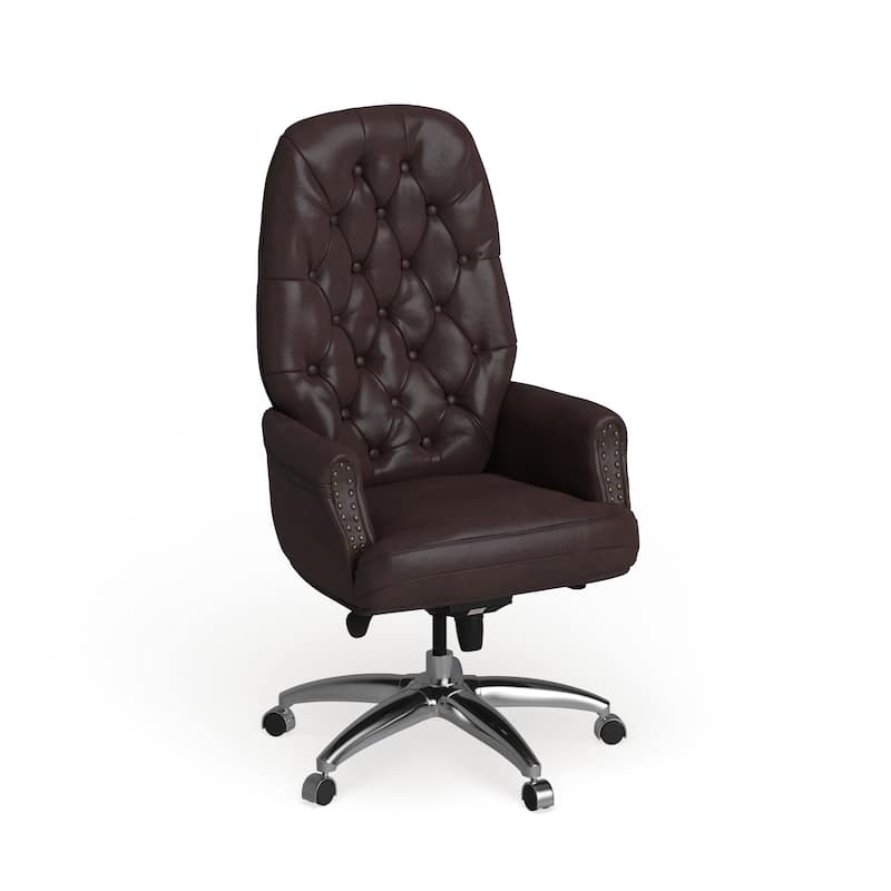 High Back Tufted LeatherSoft Executive Swivel Ergonomic Office Chair