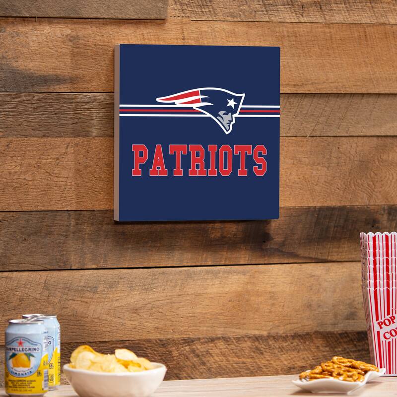 New England Patriots Wooden Door Decor Wall Sign - Multi-Color - 12 x 12