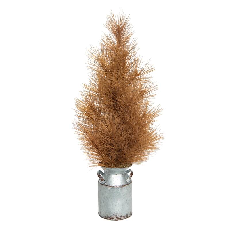 Transpac Artificial 20 in. Amber Christmas Autumn Arrangement in Jug