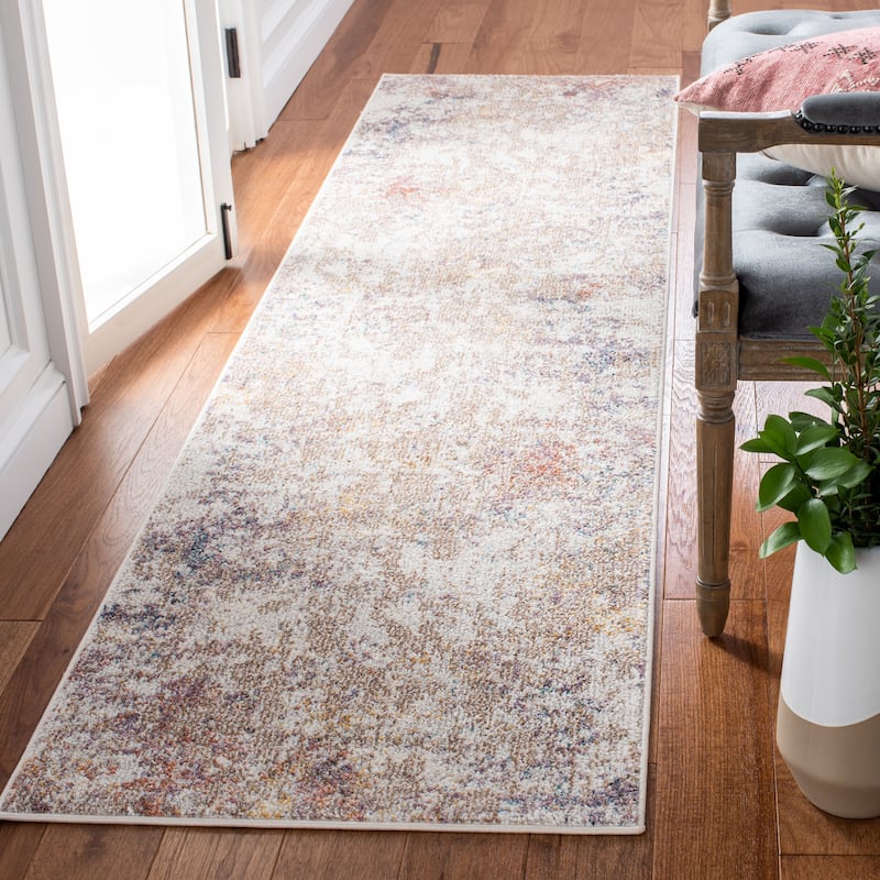 SAFAVIEH Crystal Nerea Modern Abstract Distressed Rug - 2'2" x 9' Runner - Ivory/Beige - Runner
